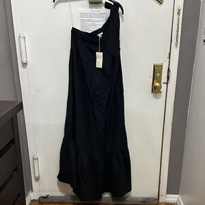 A New Day Black One Shoulder Midi Sundress XSmall NWT